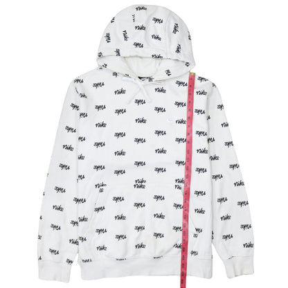 Nike Men's White Graphic Print Pullover Hoodie Size S