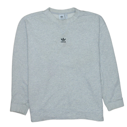 Adidas Women Grey Crew Neck Pullover Sweatshirt Size 10