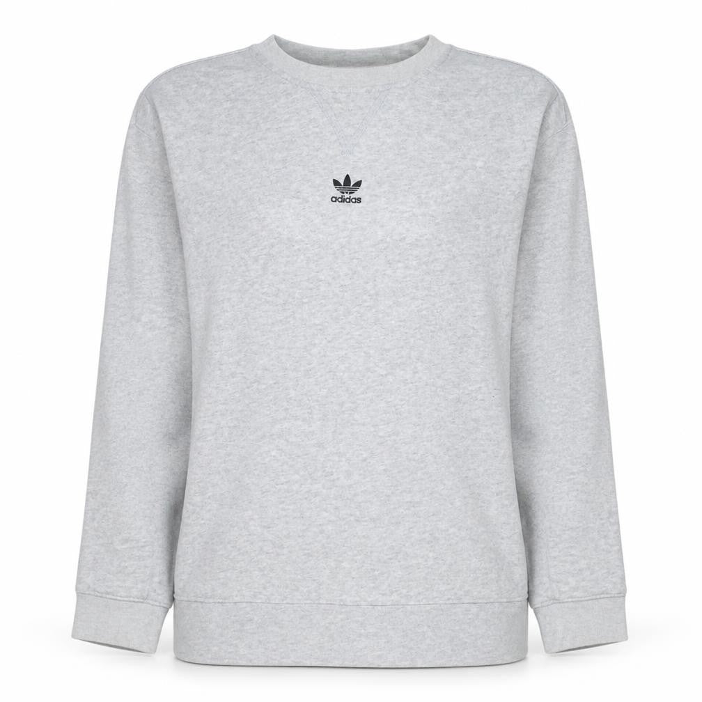 Adidas Women Grey Crew Neck Pullover Sweatshirt Size 10