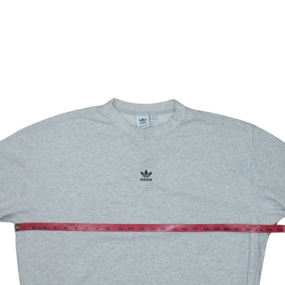 Adidas Women Grey Crew Neck Pullover Sweatshirt Size 10
