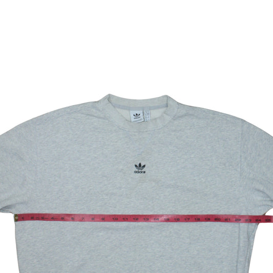 Adidas Women Grey Crew Neck Pullover Sweatshirt Size 10