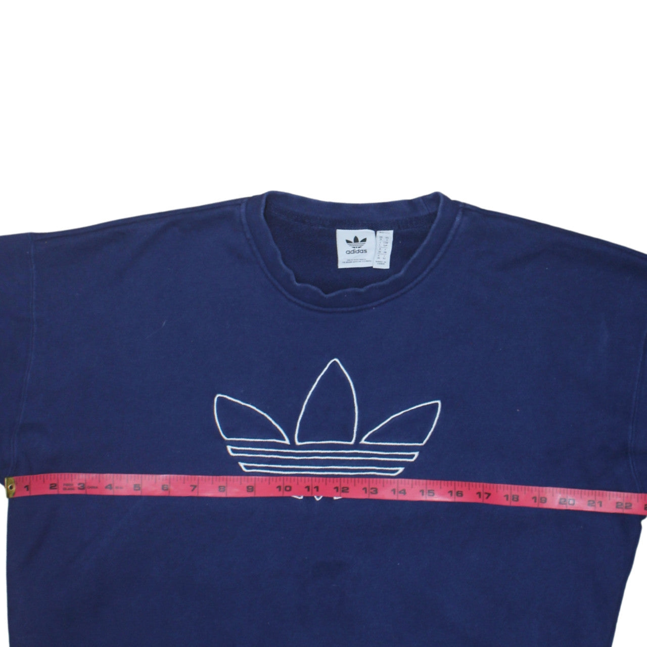 Adidas Women Blue Crew Neck Logo Sweatshirt Size 10 Pullover