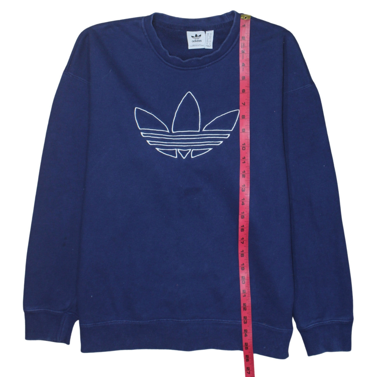 Adidas Women Blue Crew Neck Logo Sweatshirt Size 10 Pullover