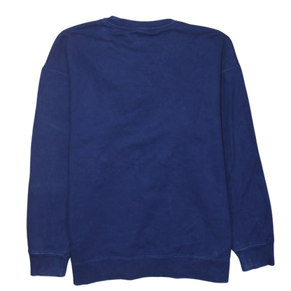 Adidas Women Blue Crew Neck Logo Sweatshirt Size 10 Pullover