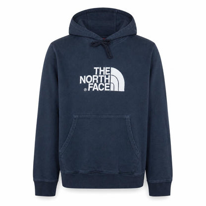 Front view of The North Face Men's Blue Pullover Hoodie, size L, Outdoor Cotton