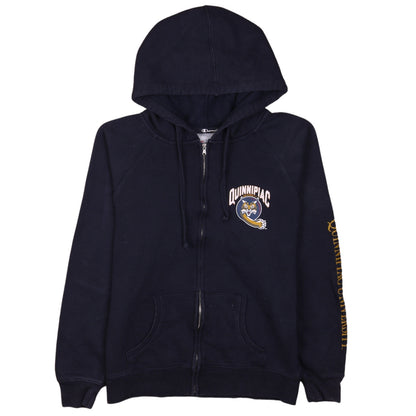 Champion Mens Blue Full Zip Hoodie M Quinnipiac University Fleece