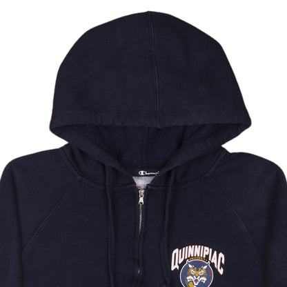Champion Mens Blue Full Zip Hoodie M Quinnipiac University Fleece