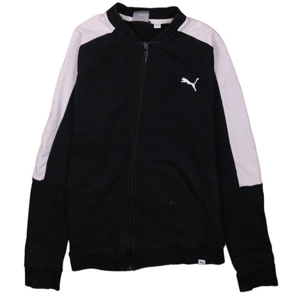 Puma Womens Black Track Jacket Size 12 Full Zip Lightweight
