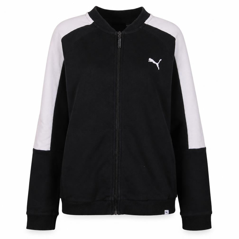 Puma Womens Black Track Jacket Size 12 Full Zip Lightweight