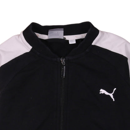 Puma Womens Black Track Jacket Size 12 Full Zip Lightweight