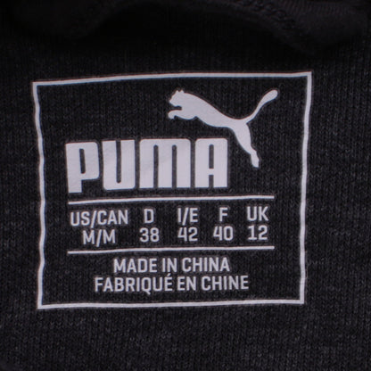 Puma Women Black Grey Full Zip Hoodie Size 12 Cotton Blend