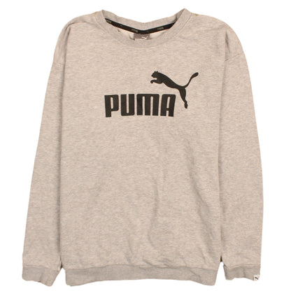 Puma Womens Grey Crew Neck Pullover Sweatshirt Size 12