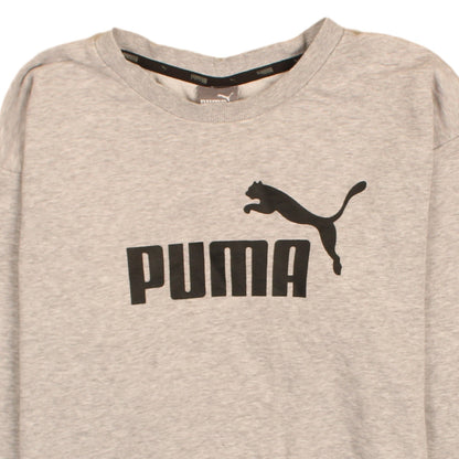 Puma Womens Grey Crew Neck Pullover Sweatshirt Size 12