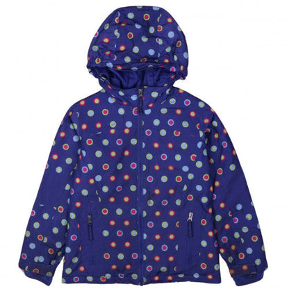 Lands' End Girls Blue Polka Dot Hooded Rain Coat Jacket Size 7 Years
