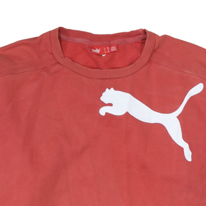 Puma Women's Red Logo Crew Neck Pullover Sweatshirt Size 16