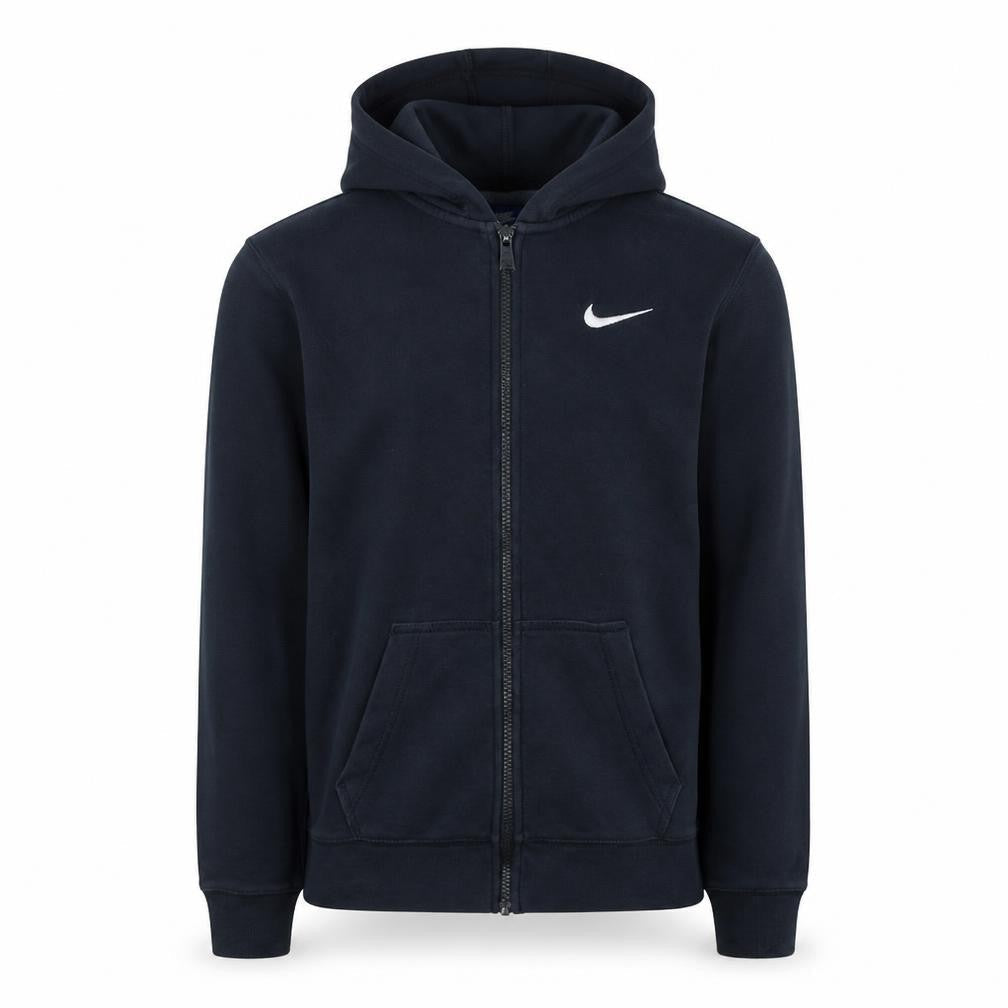 Nike Teens Black Full Zip Hoodie S Regular Cotton Blend