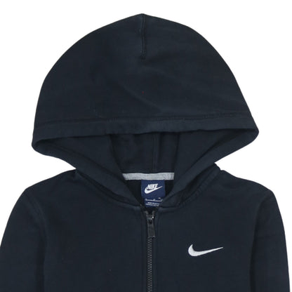 Nike Teens Black Full Zip Hoodie S Regular Cotton Blend