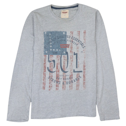 Levi's Boys Grey Long Sleeve 501 Logo T-Shirt Size 16 Years