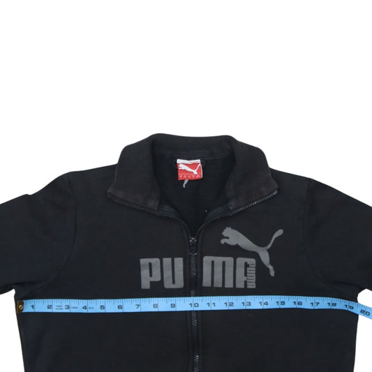 Puma Teens Black Track Jacket XL Full Zip Sports Fleece Regular Fit