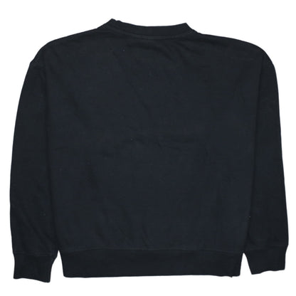 Disney Women's Black Glitter Logo Pullover Sweatshirt Size 10/12