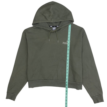 Puma Womens Green Pullover Hoodie Size L Relaxed Fit Sweatshirt