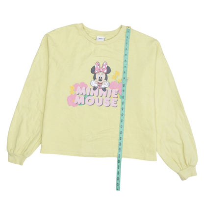 Disney Tu Women’s Yellow Minnie Mouse Pullover Sweatshirt Size 16