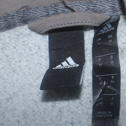 Adidas Men's Grey Full Zip Hooded Sweatshirt Medium Sports Fleece