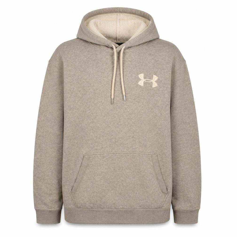 Front view of Under Armour Men's Grey XL Pullover Hoodie Sports Logo Fleece