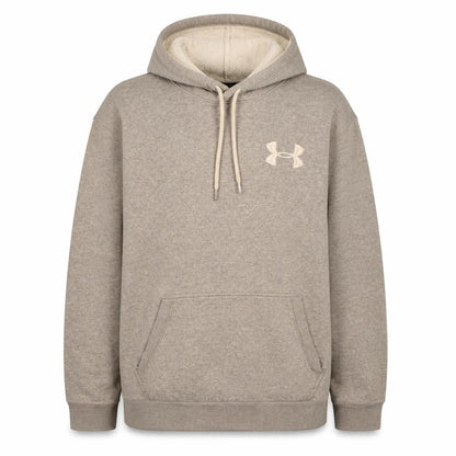 Front view of Under Armour Men's Grey XL Pullover Hoodie Sports Logo Fleece