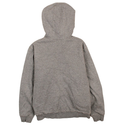 Quiksilver Boys Grey Full Zip Hoodie M 10-12 Sherpa Lined Fleece Sweatshirt