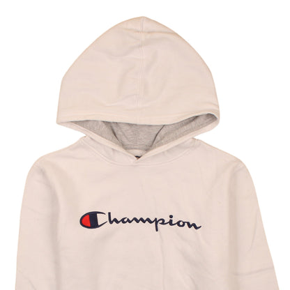 Champion Boys White XL Pullover Hoodie with Logo Graphic Print