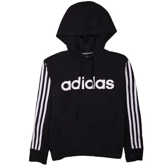 Adidas Womens Black Hoodie Size 12-14 Pullover Logo Sportswear