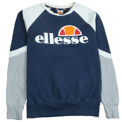 Ellesse Womens Blue Colourblock Logo Sweatshirt Size 10