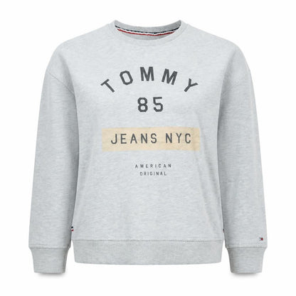 Tommy Jeans Women Grey Crew Neck Pullover Sweatshirt M Cotton