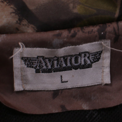 Aviator Men's Brown Camouflage Hooded Waterproof Windbreaker Jacket L