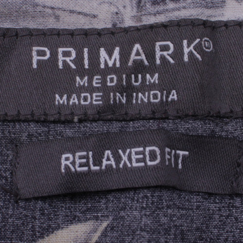 Primark Men’s Black Floral Graphic Short Sleeve Relaxed Fit Shirt Medium