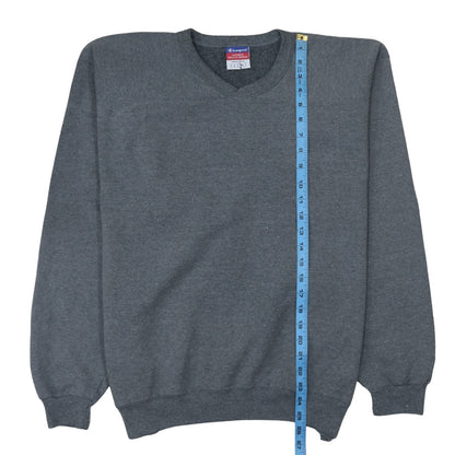 Champion Men’s Grey V-Neck Pullover Fleece Sweatshirt Size L