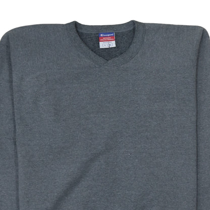 Champion Men’s Grey V-Neck Pullover Fleece Sweatshirt Size L