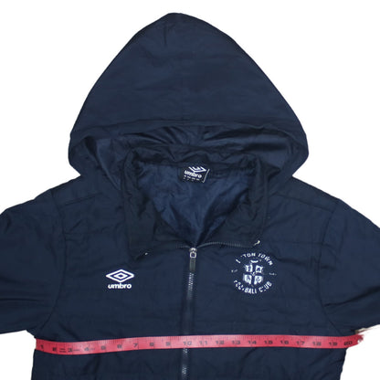 Umbro Men's Blue Hooded Puffer Jacket Size S Football Casual