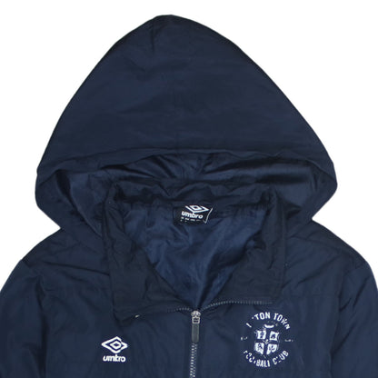 Umbro Men's Blue Hooded Puffer Jacket Size S Football Casual