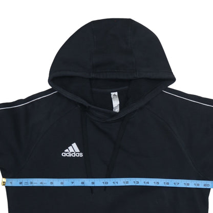Adidas Mens Black Small Pullover Hoodie with Logo and Drawstring
