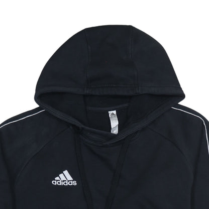 Adidas Mens Black Small Pullover Hoodie with Logo and Drawstring