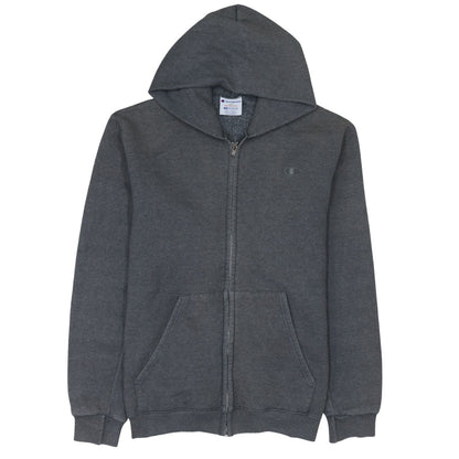 Champion Men’s Grey Full Zip Hoodie 2XL Fleece Logo Sweatshirt