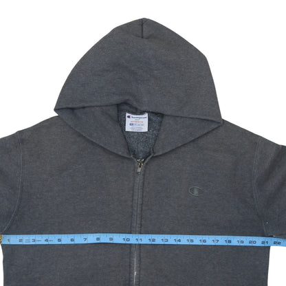 Champion Men’s Grey Full Zip Hoodie 2XL Fleece Logo Sweatshirt