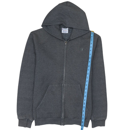 Champion Men’s Grey Full Zip Hoodie 2XL Fleece Logo Sweatshirt