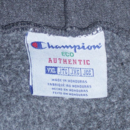 Champion Men’s Grey Full Zip Hoodie 2XL Fleece Logo Sweatshirt