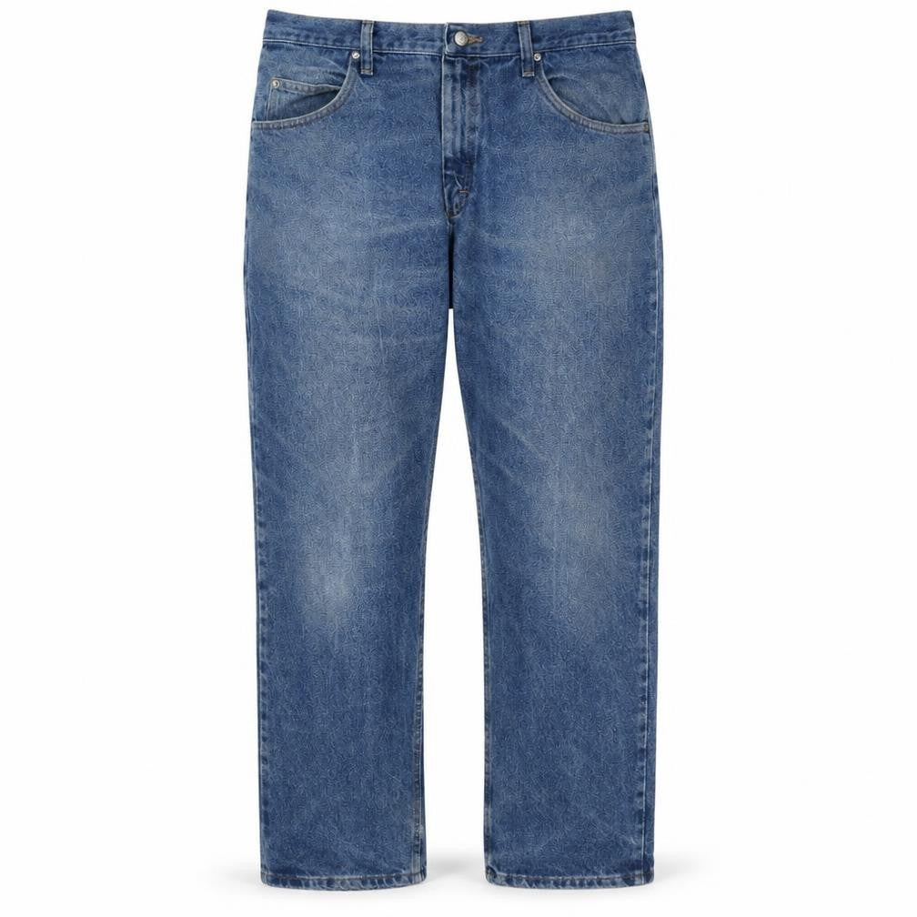 Front view of Wrangler Men's Blue 36x30 Relaxed Fit Straight Denim Jeans
