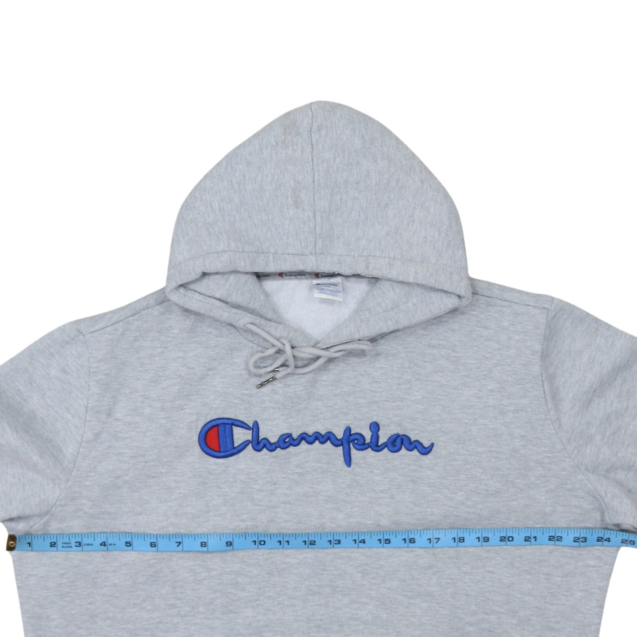 Champion Mens Grey 2XL Pullover Hoodie Embroidered Logo Fleece