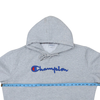 Champion Mens Grey 2XL Pullover Hoodie Embroidered Logo Fleece
