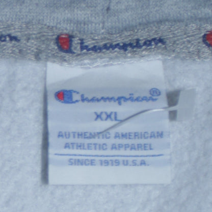Champion Mens Grey 2XL Pullover Hoodie Embroidered Logo Fleece